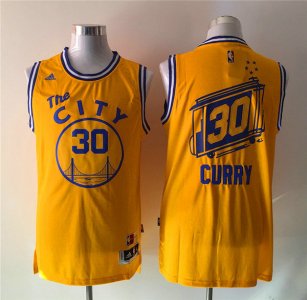Maillot De Basket Golden State Warriors Stephen Curry 30 City Version Tissus Sportif Fans Edition Jaune